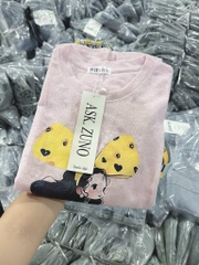 SET BỘ ÁO HOẠ TIẾT CÔ GÁI KÈM QUẦN JEAN PHỐI KẺ CARO NỮ(XẢ99k)