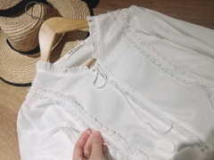 ÁO SƠ MI TRẮNG DÀI TAY PHỐI REN NỮ SẴN