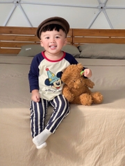 SET 2 BỘ DÀI CHÓ MK QUẦN KẺ SỌC BÉ TRAI