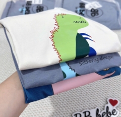 SET 3 ÁO KHỦNG LONG CỘC TAY BÉ TRAI