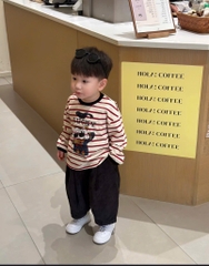 SET BỘ DÀI LUCKY KẺ TONE NÂU BÉ TRAI