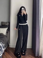 SET BỘ TĂM NHUNG THÊU NGỰA QUẦN SUÔNG 2 MÀU NỮ THU ĐÔNG SẴN