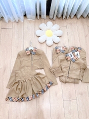 SET BỘ NỮ PHỐI ÁO VESST KHOÁ MIX VÁY XOÈ COSSET 2 LỚP THU ĐÔNG SẴN SALE 129k