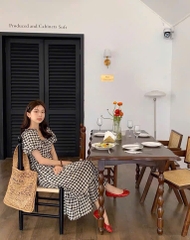VÁY KẺ CỔ BÈO ĐUÔI CÁ NỮ SẴN