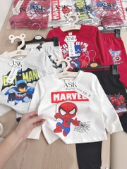 SET 3 BỘ DÀI TAY SPIDERMAN BATMAN BÉ TRAI SẴN