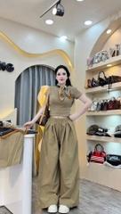 SET ÁO THUN QUẦN SUÔNG RỘNG KÈM KHĂN NỮ