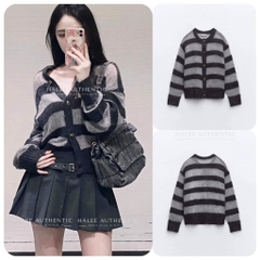 ÁO LEN CARDIGAN PHỐI KẺ ZRRR SẴN