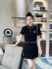 ÁO POLO CHANEL CỘC TAY CỔ BO CÚC ĐỒNG NỮ SẴN
