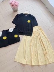 SET ÁO LEN TĂM HÀN MIX CV XẾP LI DÁNG DÀI NỮ