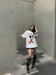 ÁO PHÔNG DISNEY TRẮNG CỘC TAY NỮ SẴN