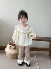 SÉT DÀI ÁO BABYDOLL QUẦN REN BÉ GÁI SẴN(SALE 95k)
