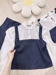 SET PHỐI LI CỔ REN CV XẾP LI 2 LỚP NỮ SẴN