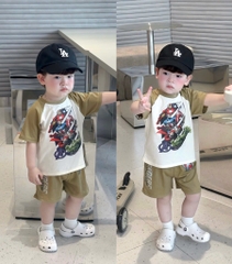 SET 2 BỘ CỘC TAY AVENGERS PHỐI NÂU TRẮNG BÉ TRAI