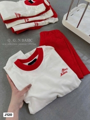 SET BỘ ÁO TRẮNG QUẦN ĐỎ NỮ