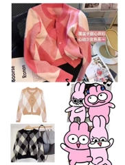 ÁO LEN CARDIGAN TRÁM HỒNG - BE - ĐEN ( XẢ 79k)