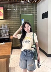 SET JEAN RÁCH LỬNG MIX ÁO PHÔNG FOREST NỮ SẴN (SALE 139k)