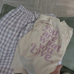 SET BỘ DÀI YOU LOVE QUẦN KẺ TÍM NỮ THU ĐÔNG