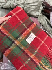 KHĂN MŨ - KHĂN DẠ KẺ CARO TONE ĐỎ NỮ THU ĐÔNG