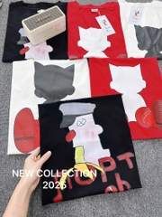 ÁO COTTON MÈO ĐI HIA CỘC TAY NỮ SẴN