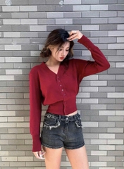 ÁO LEN CARDIGAN MẬN CÚC TAY NỮ THU ĐÔNG SẴN
