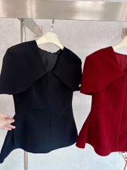 ÁO CỘC CHOÀNG VAI HAI LỚP LI EO KÈM TAG NỮ SẴN (SALE 129k)