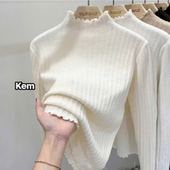 ÁO LEN GÂN CỔ LƯỢN SÓNG NỮ THU ĐÔNG