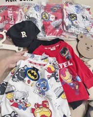 SET 2 BỘ DÀI IRONMAN MARVAL ĐEN ĐỎ GHI BÉ TRAI SẴN