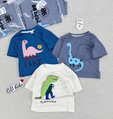 SET 3 ÁO KHỦNG LONG CỘC TAY BÉ TRAI