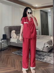SET BỘ ĐỎ CHẤM BI VIỀN REN CỘC TAY NỮ SẴN (xả 79k)