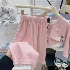 SET BỘ DÀI LÔNG THỎ HỒNG XÁM BÉ GÁI (SALE 63K)