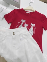 SET JEANS LI 2 LỚP MIX ÁO ĐỎ MÈO NỮ SẴN