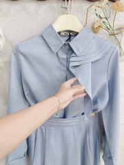 SET CỔ NƠ LỆCH XANH PASTEL NỮ SẴN
