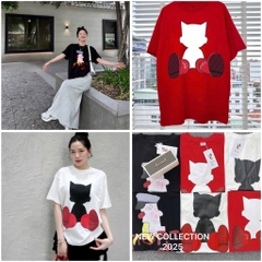 ÁO COTTON MÈO ĐI HIA CỘC TAY NỮ SẴN