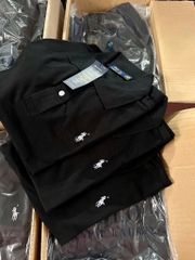 ÁO POLO ĐEN CỘC TAY THÊU NGỰA NỮ