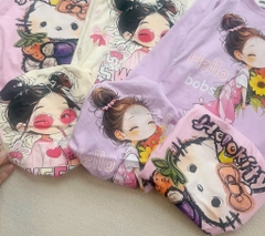 SET 3 ÁO DÀI TAY HELLO KITY TONE HỒNG TÍM BÉ GÁI