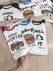 SET 3 ÁO Ô TÔ GẤU HAMBUGER DÀI TAY BÉ TRAI SẴN(XẢ 108k)
