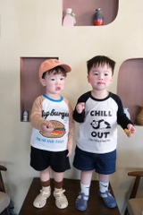 SET 3 ÁO Ô TÔ GẤU HAMBUGER DÀI TAY BÉ TRAI SẴN(XẢ 108k)