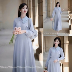 SET CỔ NƠ LỆCH XANH PASTEL NỮ SẴN