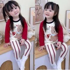 SET 2 BỘ DÀI QUẦN SỌC GẤU BEAR PUPPY BÉ GÁI SẴN