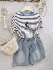 SET BÒ ÁO DÍP TĂM KẺ PHỐI MIX QUẦN LI BẠC NỮ