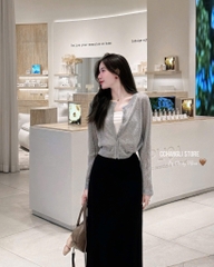 SET ÁO CARDIGAN HOA MIX CVAY NỮ THU ĐÔNG