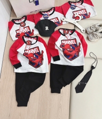 SET BỘ DÀI NGƯỜI NHỆN – QUẦN CHÂN CUA ĐỎ ĐEN BÉ TRAI