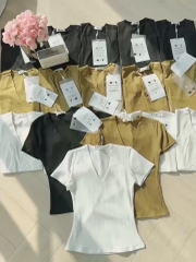 ÁO CỔ TIM TAY CỘC 3 MẦU NỮ SẴN (XẢ 39k)