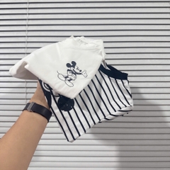 SET 2 ÁO MICKEY DÀI TAY BÉ TRAI BÉ GÁI SẴN