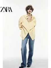 ÁO SƠ MI KẺ Z.ARA LI EO MẶC 2 KIỂU NỮ SẴN