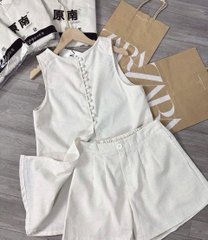 SÉT BỘ CỘC LINEN ÁO YẾM CÚC BỌC NỮ SẴN