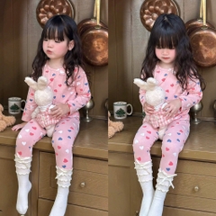 SET 2 BỘ DÀI TIM HỒNG HEHE CHUẨN HÀN BÉ GÁI