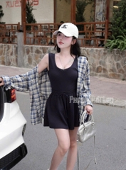 SET CỘC 3 MÓN SƠ MI KẺ DÀI TAY NỮ SẴN