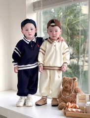 BỘ DÀI NỈ HAI DA POLO THÊU NGỰA 2 MÀU BÉ TRAI