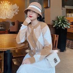 ÁO LEN CARDIGAN TRÁM HỒNG - BE - ĐEN ( XẢ 79k)